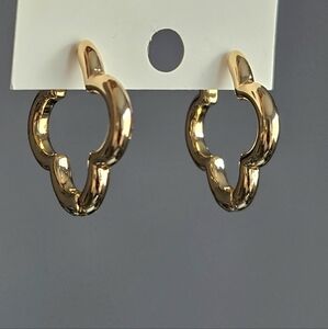 Gold Quatrefoil Hoop Earrings